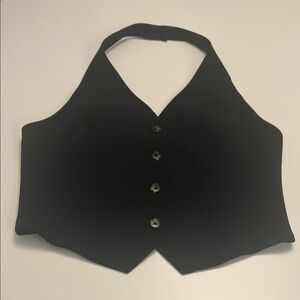 Aritzia Wilfred Black Button Down Halter Vest
